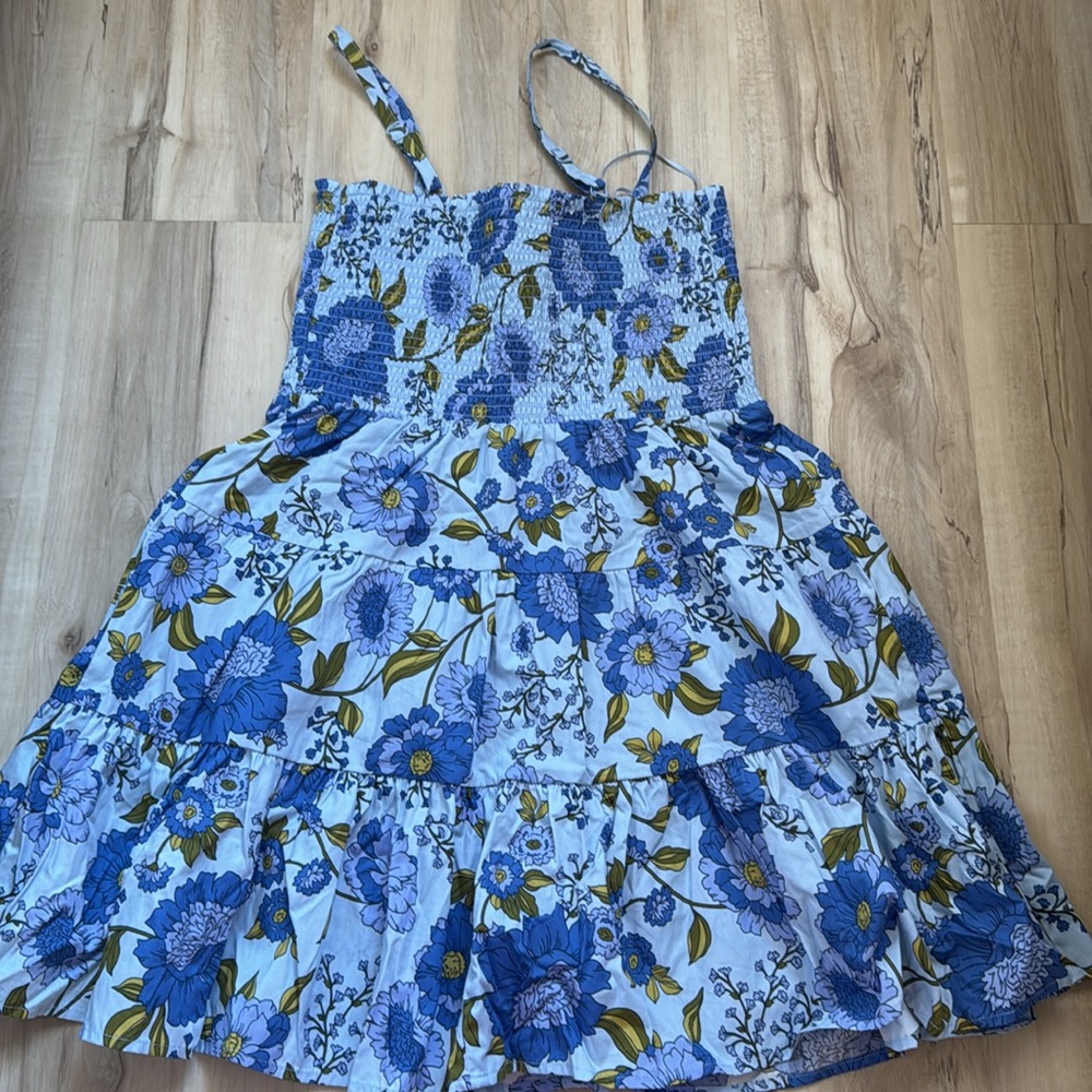 Steve Madden Botanical BlueFloral Spaghetti (Adjustable) Strap BabydollDress XL - Picture 3 of 5